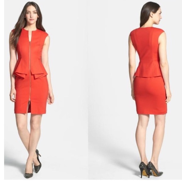 Ted Baker London Dresses & Skirts - Ted baker London red peplum fitted dress size 1